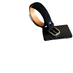 Black Suede Leather Belt